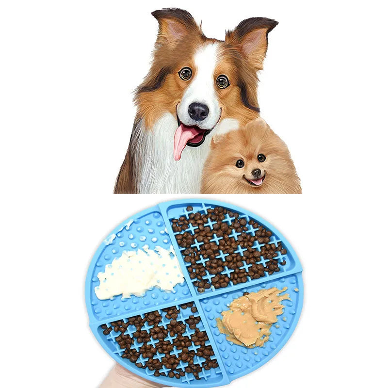 Silicone Lick Mat & Slow Feeder for Dogs & Cats — Suction Cup Base for Mess-Free Feeding