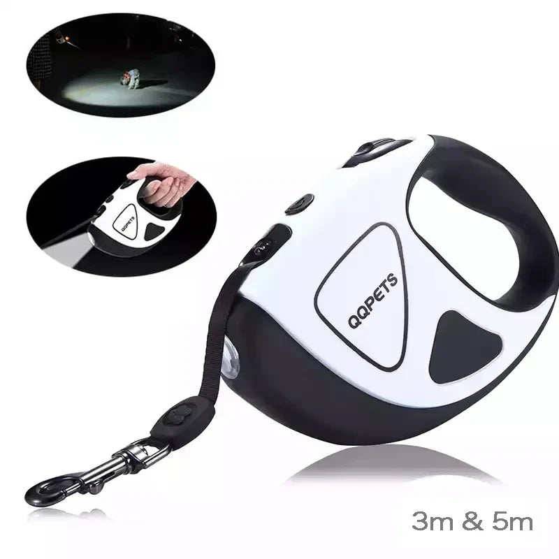 LED Retractable Dog Leash with Fibre Rope