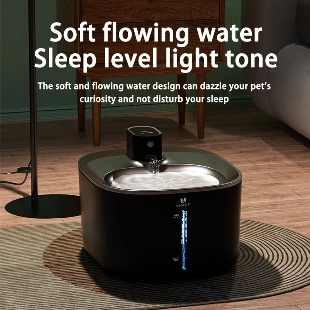 4L Stainless Steel Wireless Pet Water Fountain with Motion Sensor