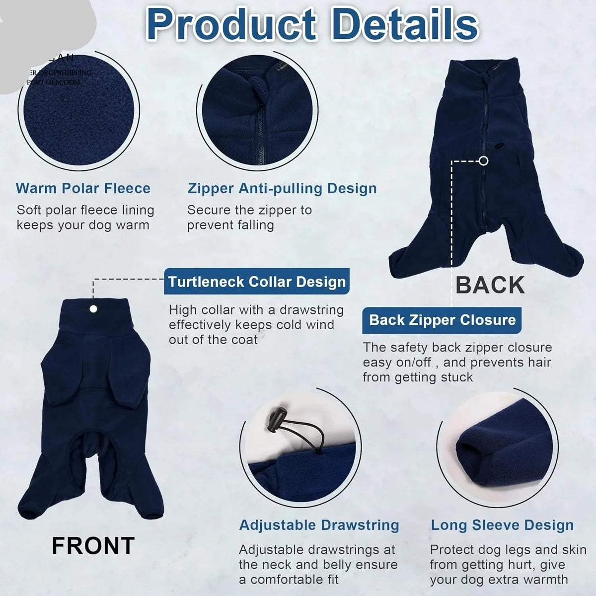 Polar Fleece Dog Jumpsuit