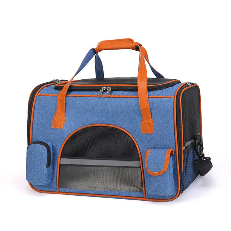 Anti-Collapse Pet Carrier Handbag with Storage Pockets
