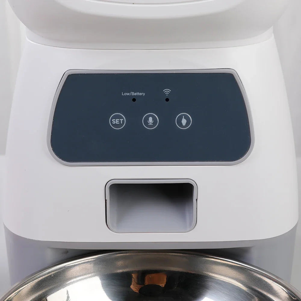 3.5L Smart Automatic Pet Feeder with Voice Recorder — Wi-Fi App or Key Control for Cats & Dogs