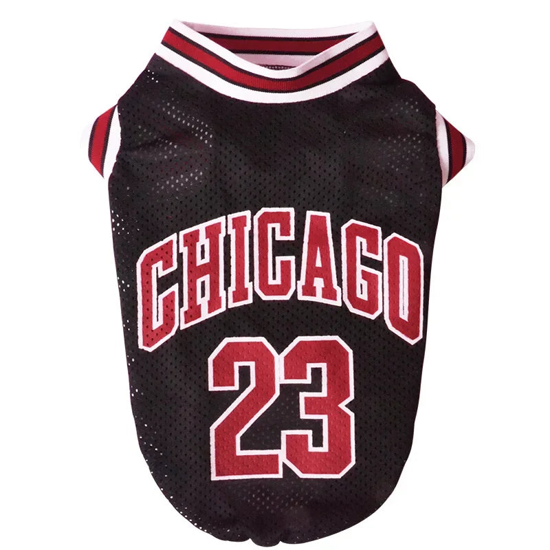 Mesh Breathable Dog Basketball Jersey - Summer Sport T-Shirt for Small to Large Dogs