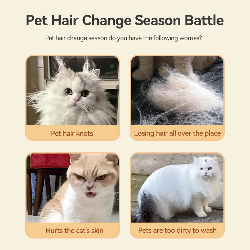 Electric Steam Pet Brush - Hair Removal Comb for Cats & Dogs