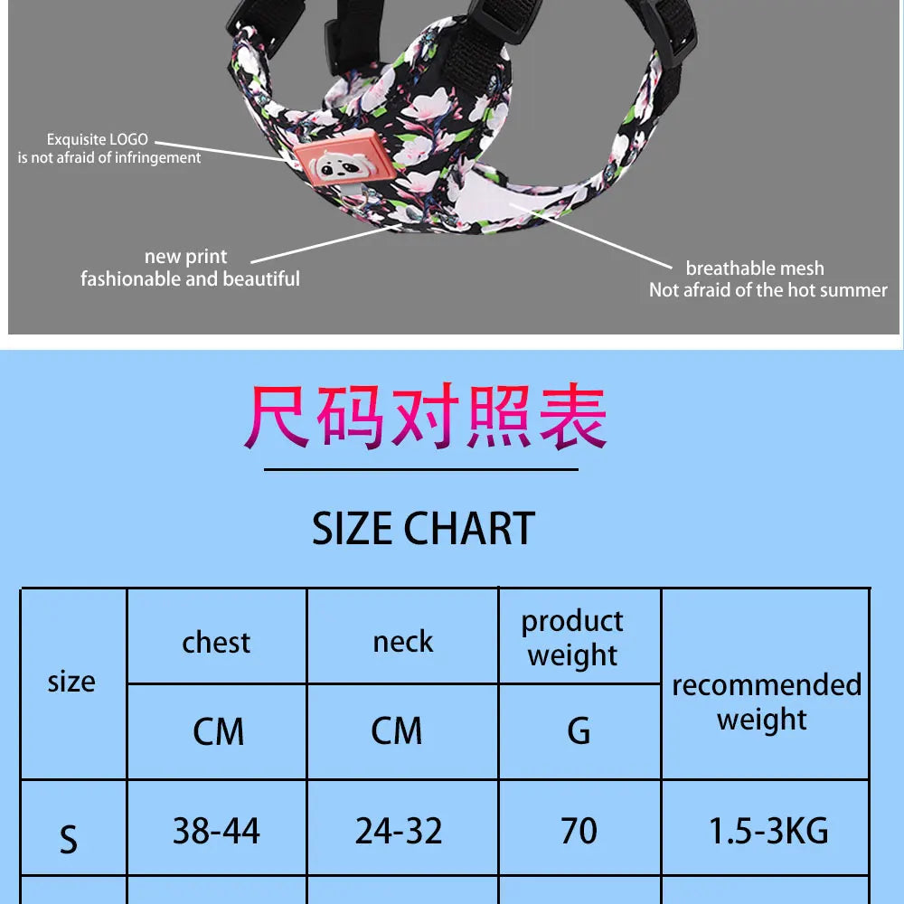 Adjustable Dog Harness & Leash Set with Reflective Strips