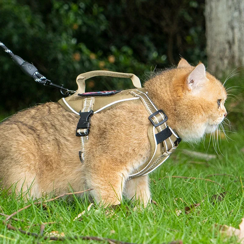 Escape-Proof Tactical Cat Harness — Soft Mesh Vest for Cats & Small Dogs