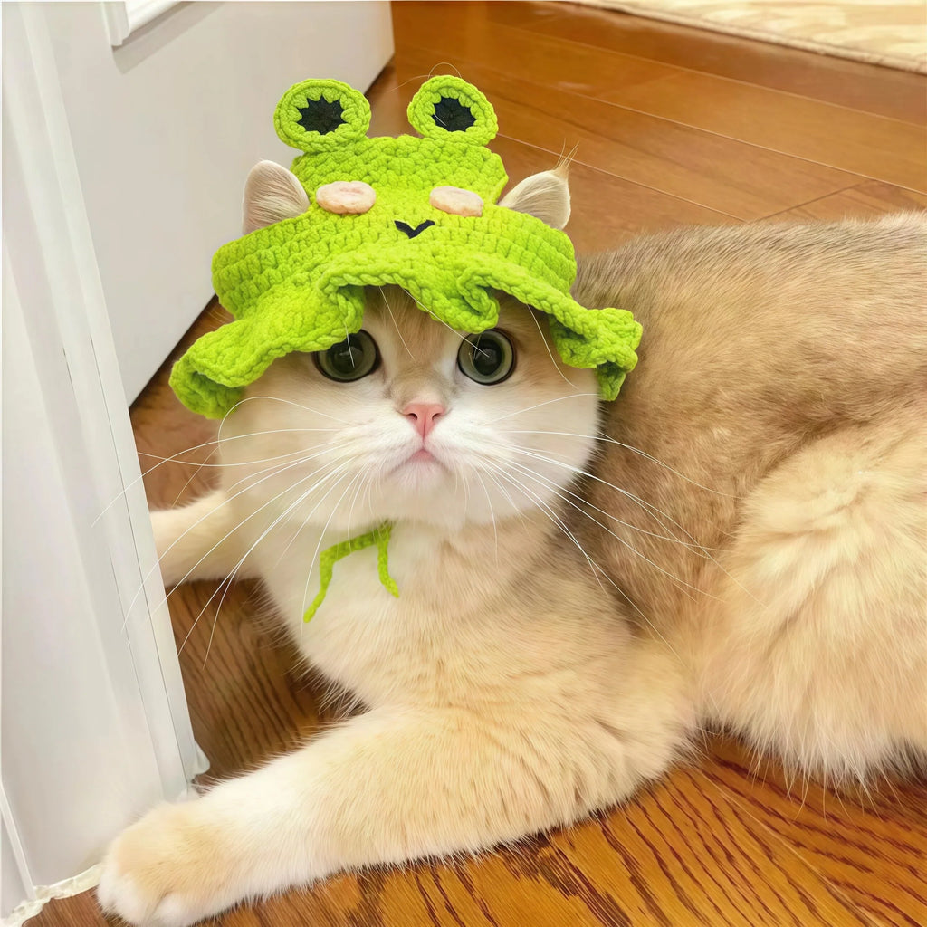 Knitted Hat & Scarf Costume Set for Cats