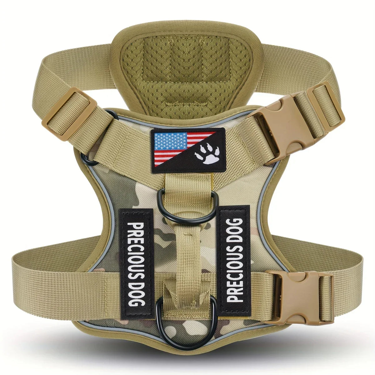 Anti-Pull Tactical Dog Harness with Night Reflective Strips