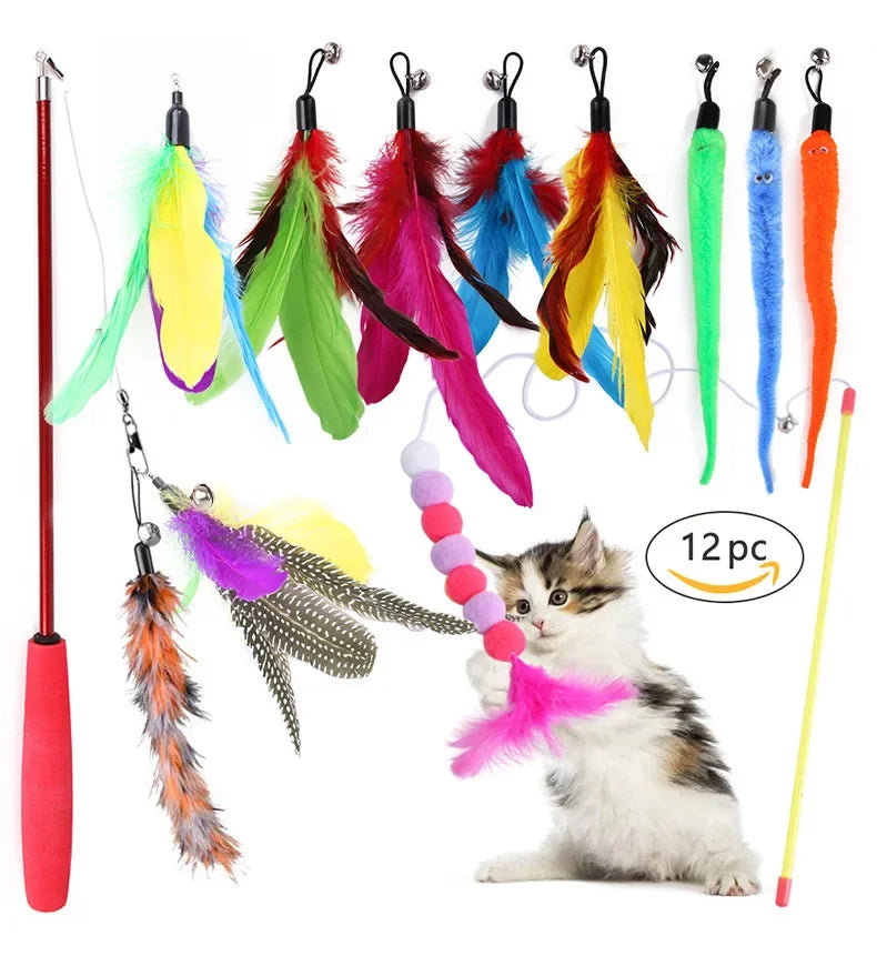 Foldable Cat Play Tunnel with Mouse Balls and Fish Toys