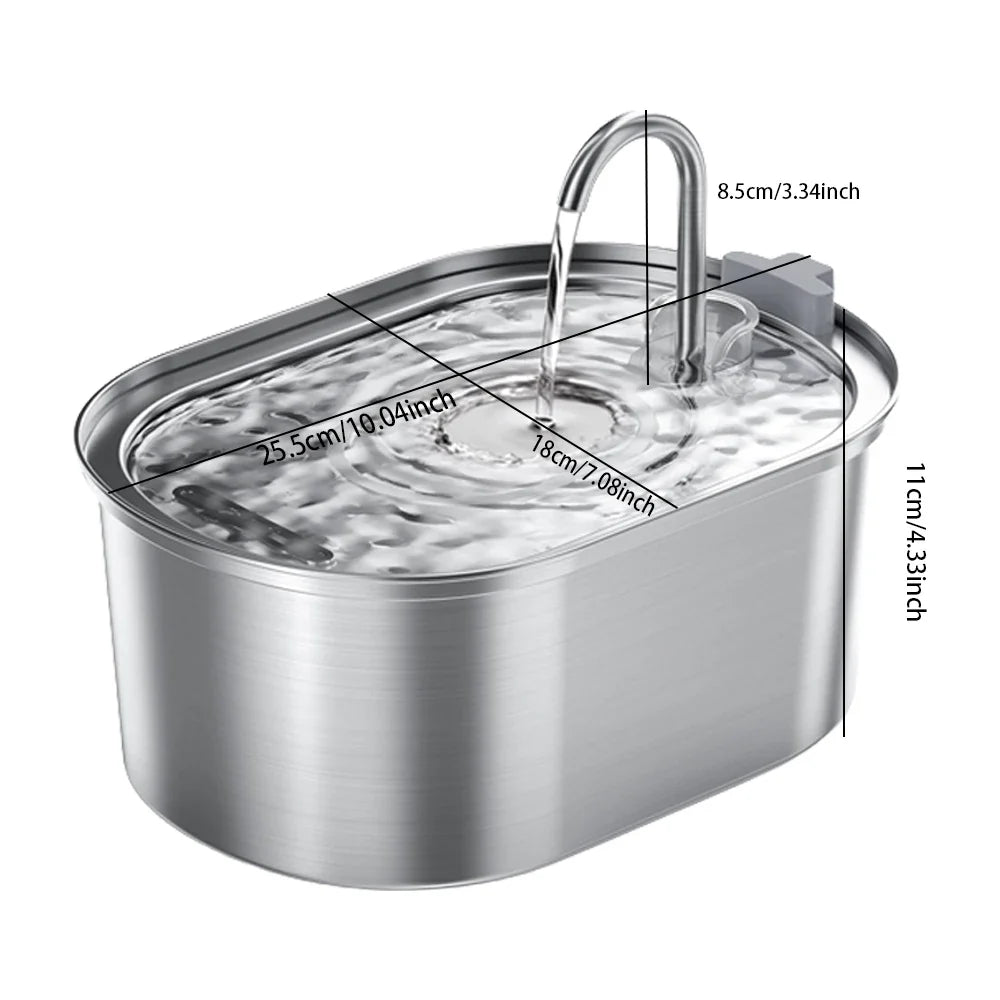 Smart Automatic Pet Water Fountain - Stainless Steel Dispenser for Cats & Dogs