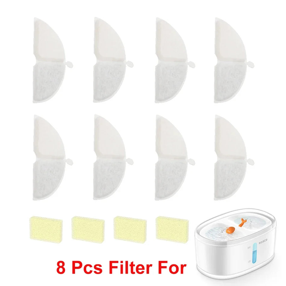 Cat Water Fountain Replacement Filters - 8 Pack Purifier Filters for Pet Water Fountains