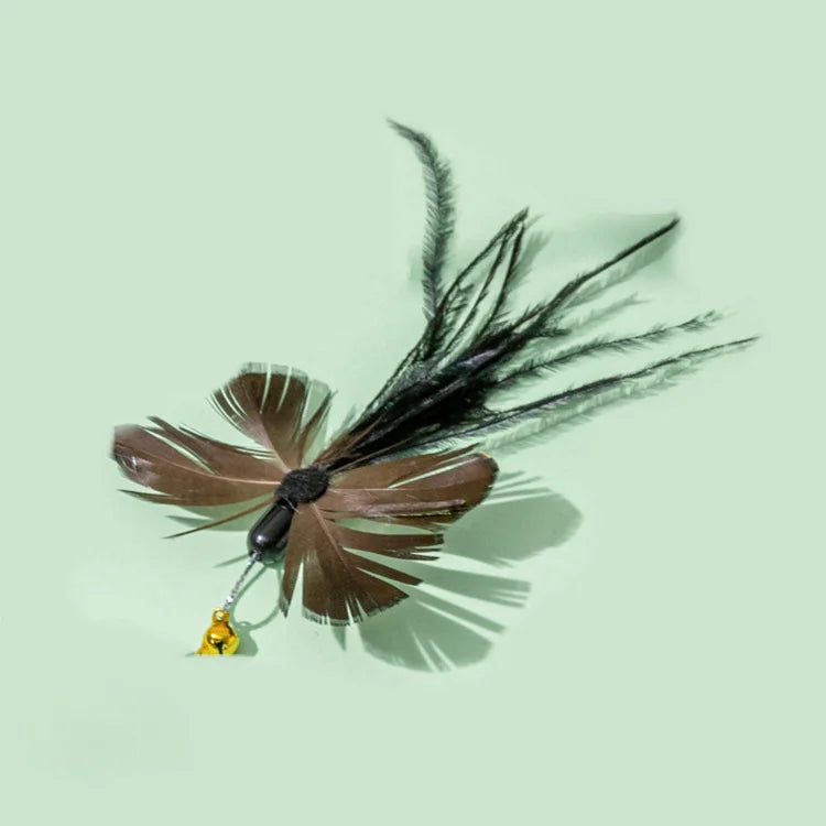 Interactive Cat Feather Toy Replacement with Bell