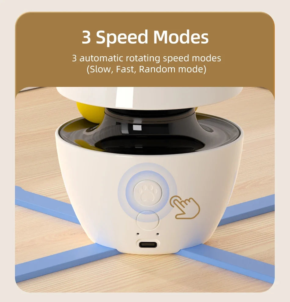 3-in-1 Smart Cat Toy with 360° Laser & 3 Replacement Feather Teasers