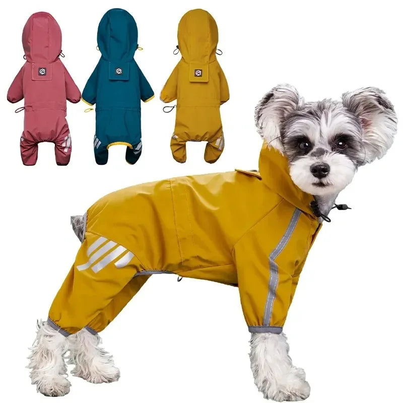 Reflective Waterproof Raincoat Jumpsuit for Small & Medium Dogs