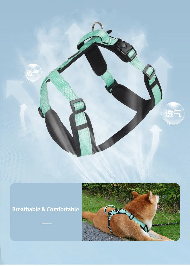 No-Pull Padded Vest Harness with Reflective Straps for Small & Medium Dogs