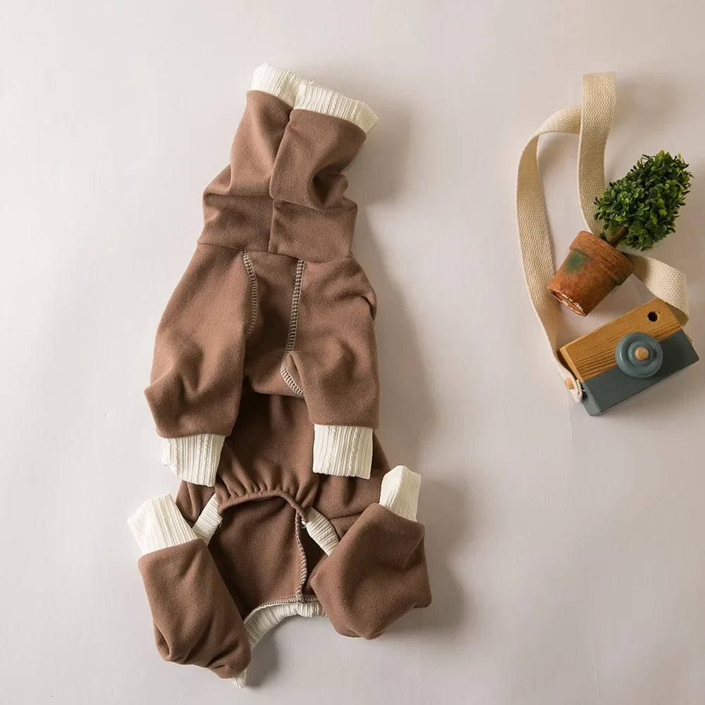 High-Neck Plush Dog Jumper — Four-Legged Warm Base Layer