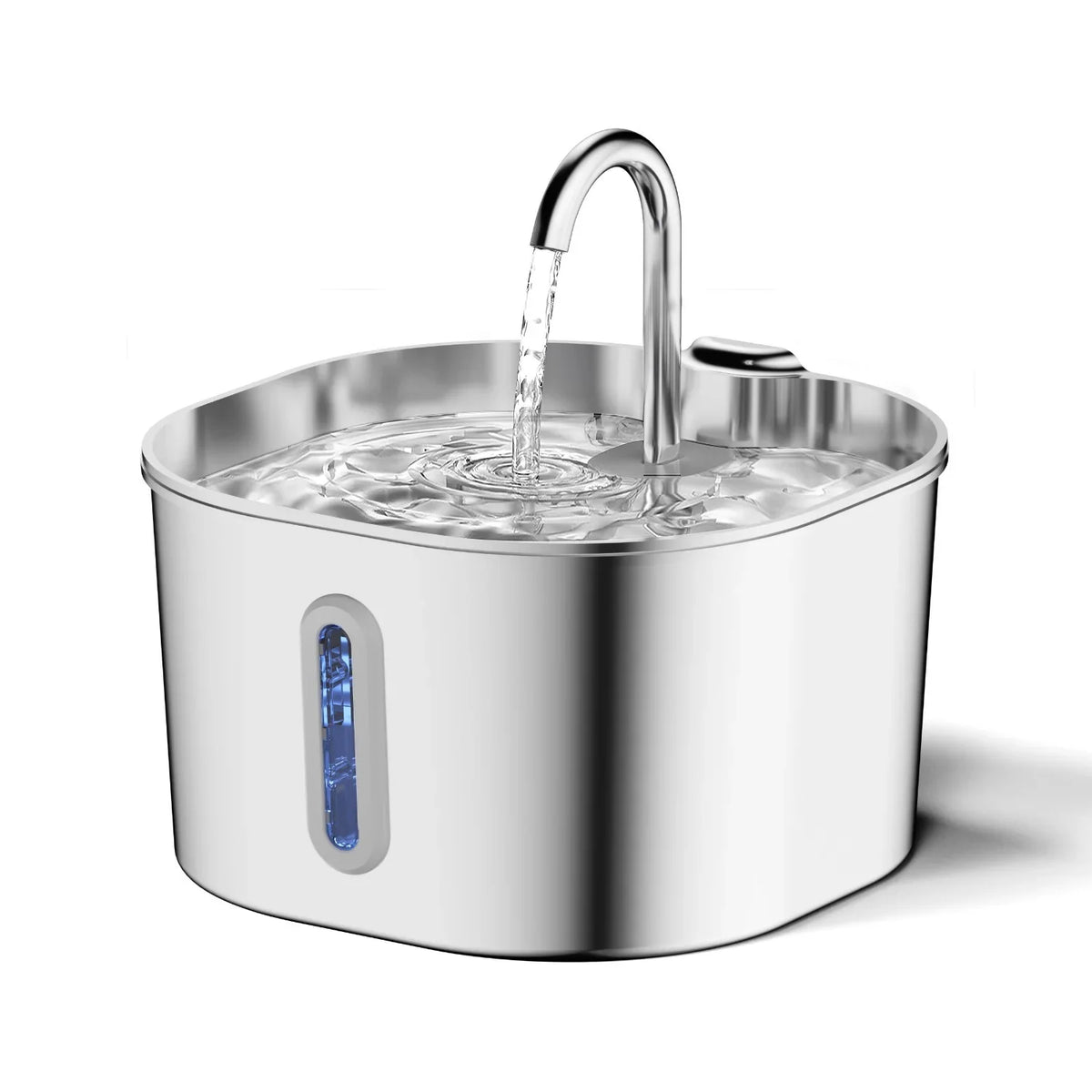 2.2L Stainless Steel Cat Water Fountain — Artesian Flow, Ultra-Quiet Pump & Filter
