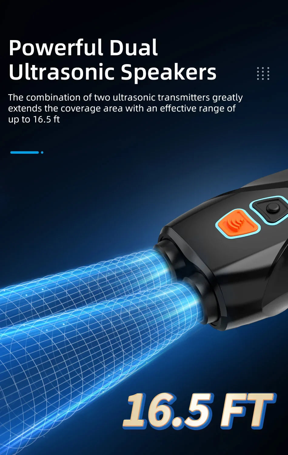 Ultrasonic Dog Training Device with Anti-Barking Technology and LED Flashlight
