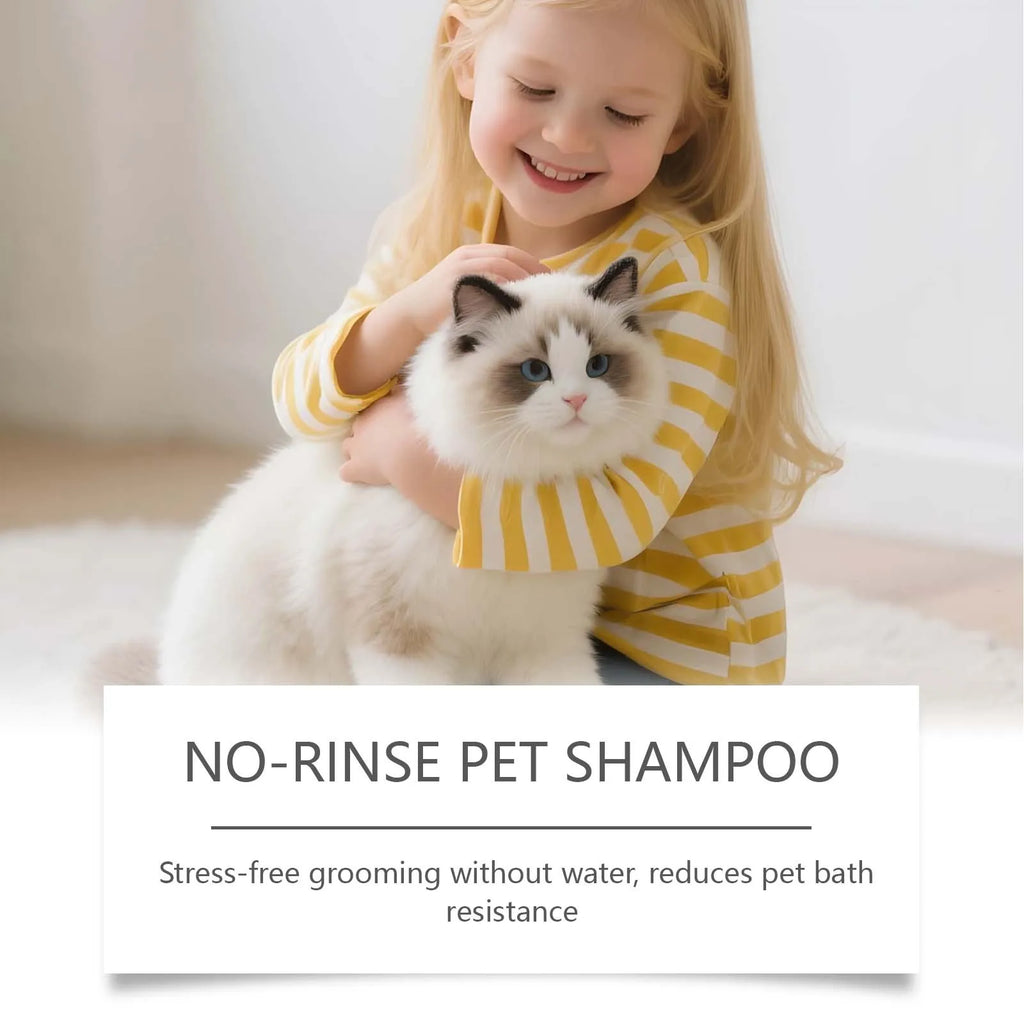 Coconut No-Rinse Dry Shampoo for Cats & Dogs — Sensitive Skin Foam Cleanser with Odour Control