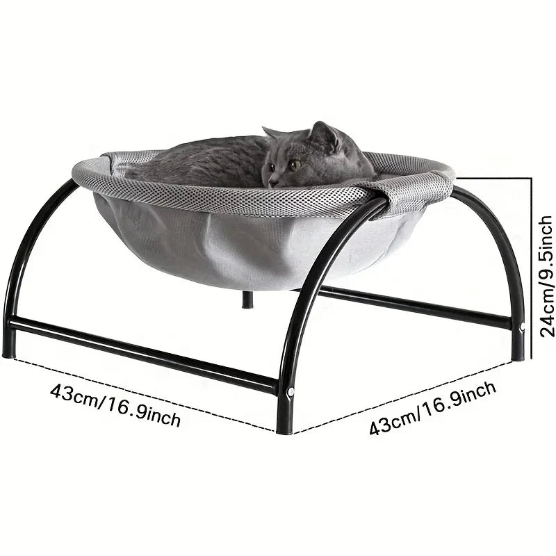Elevated Pet Hammock Bed - Free-Standing Metal Frame with Breathable Fabric