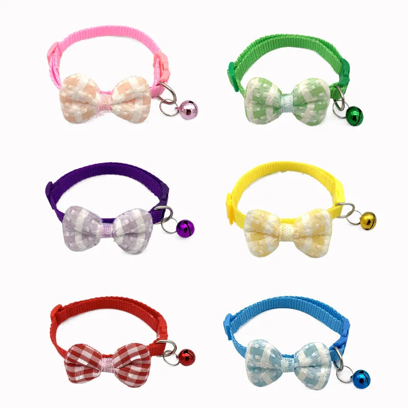 Cute Bow Cat Collar with Safety Bell