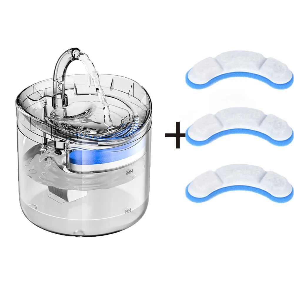 2L Motion-Sensor Pet Water Fountain with Activated Carbon Filter — USB Powered