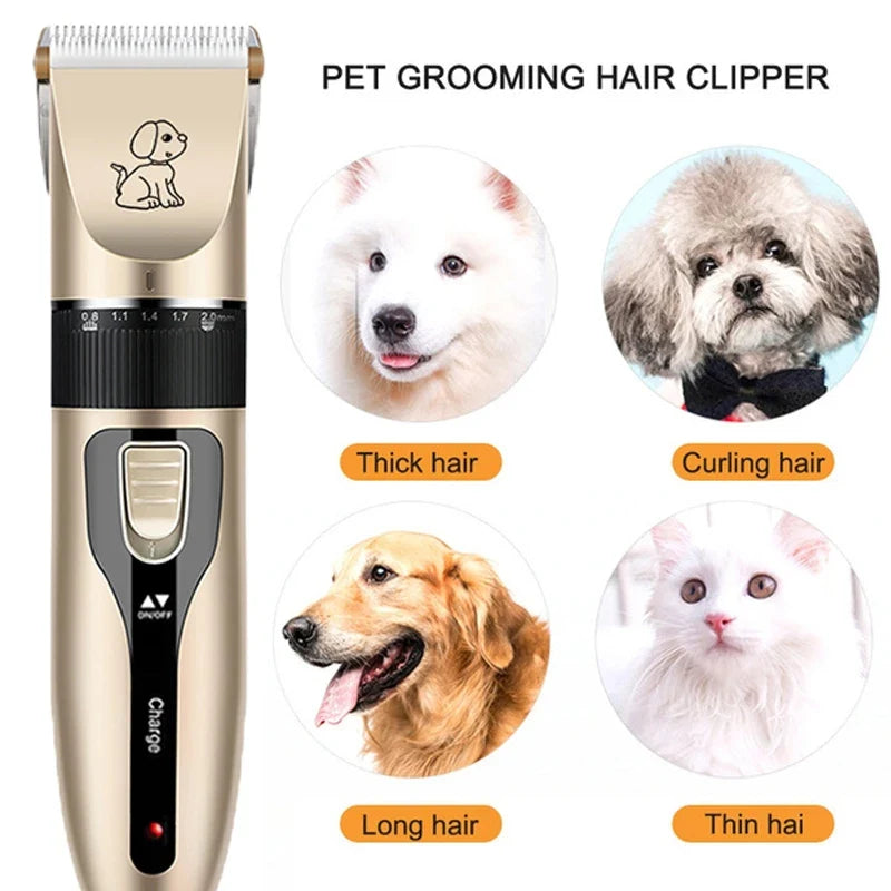 Professional Rechargeable Pet Grooming Clipper Kit for Dogs & Cats