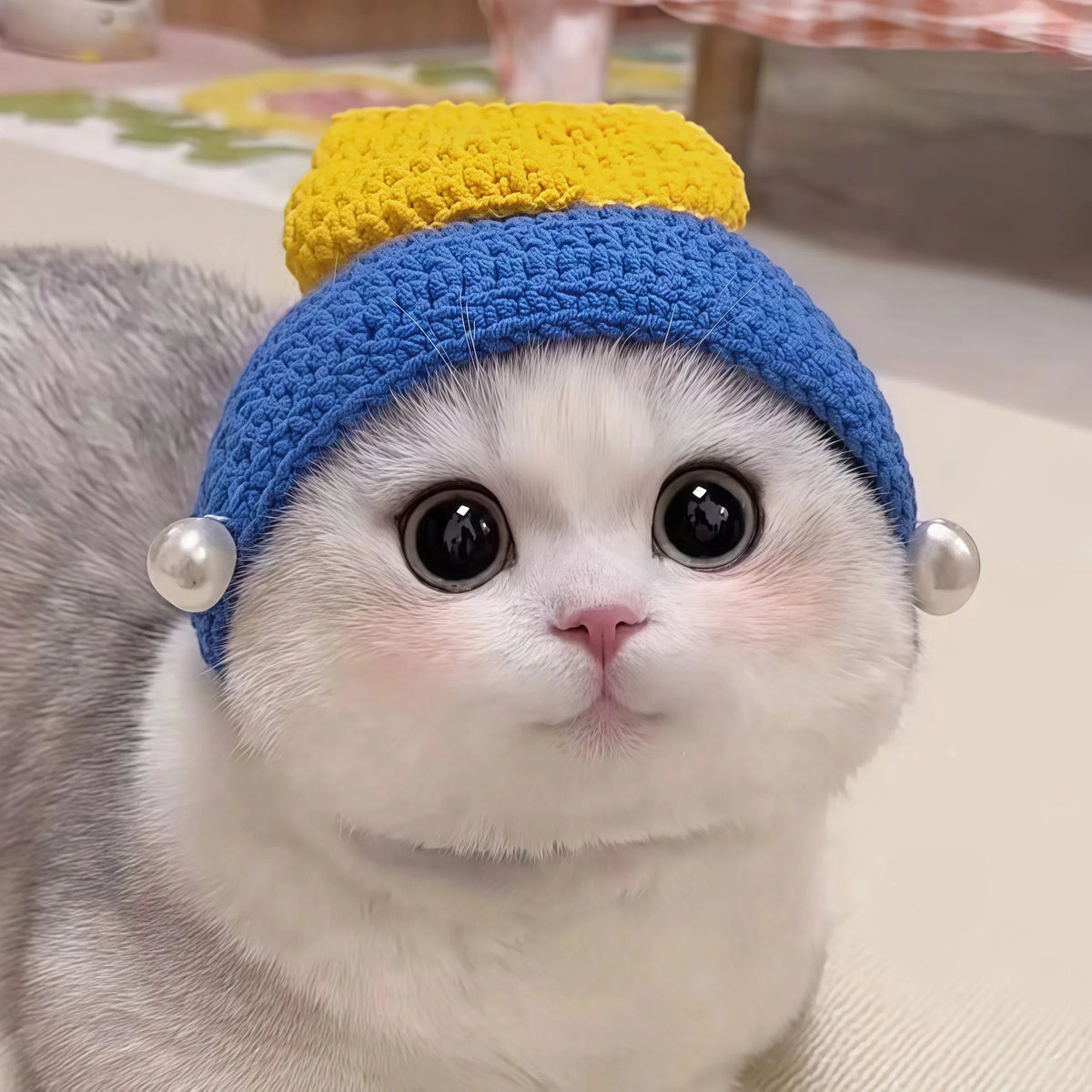 Knitted Hat & Scarf Costume Set for Cats