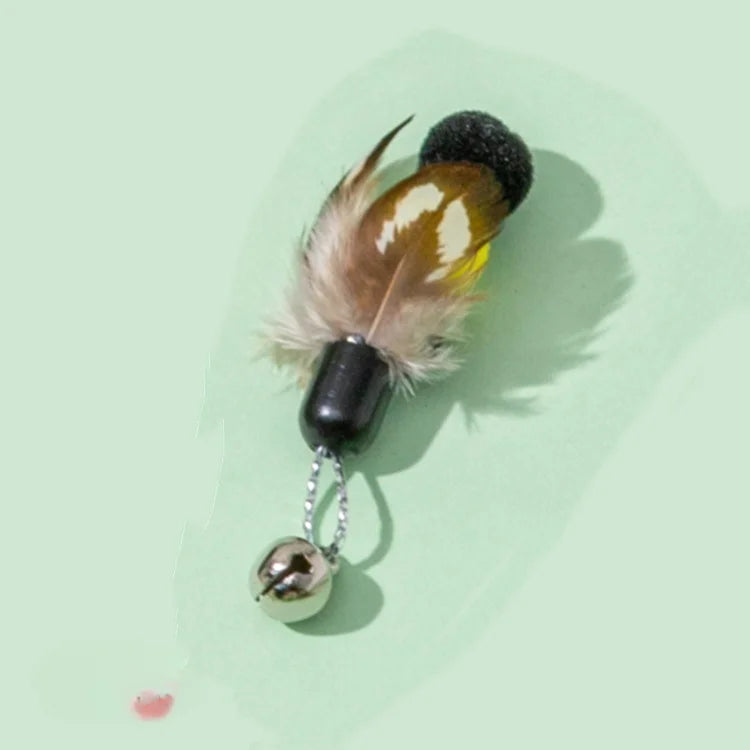 Interactive Cat Feather Toy Replacement with Bell