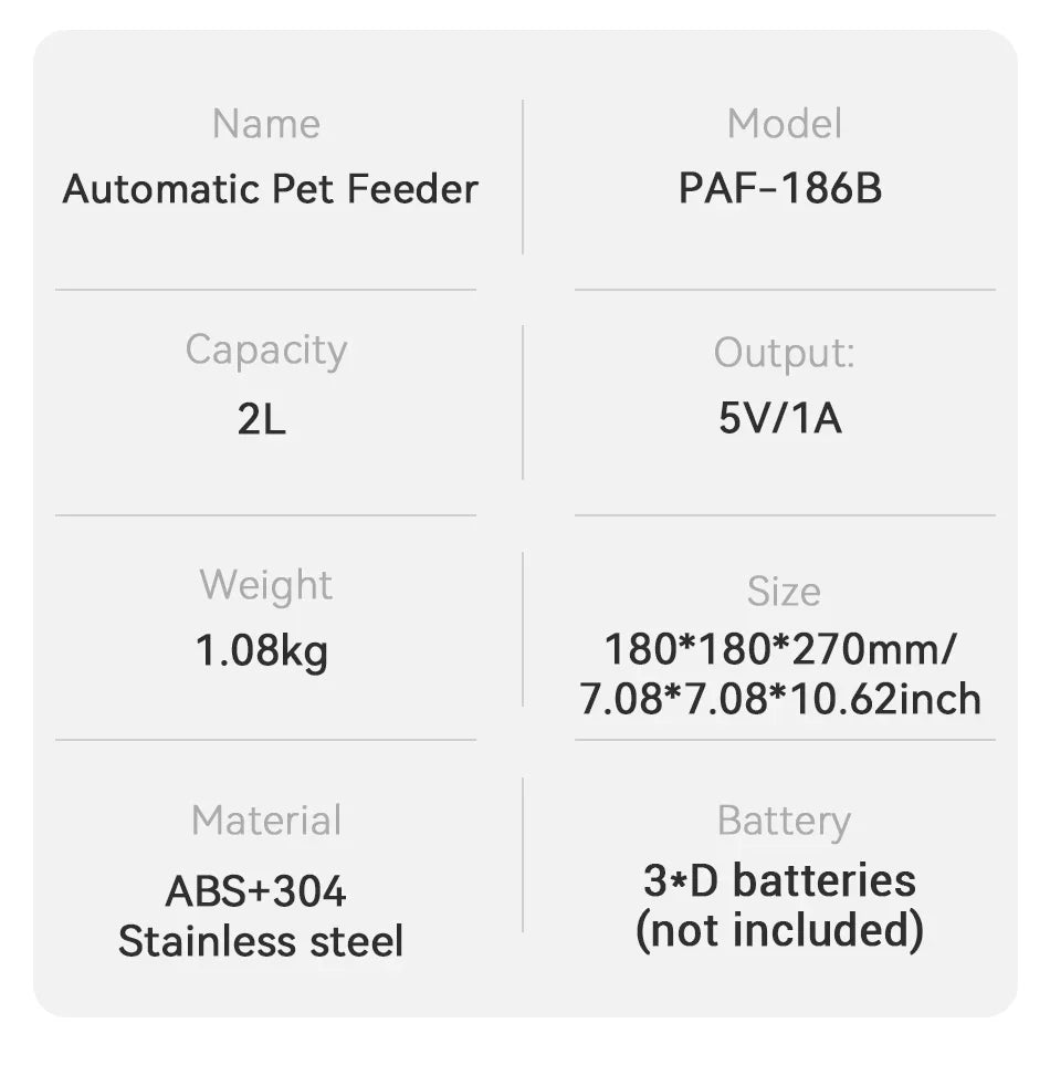 2L Automatic Pet Feeder & Kibble Dispenser — Button Version