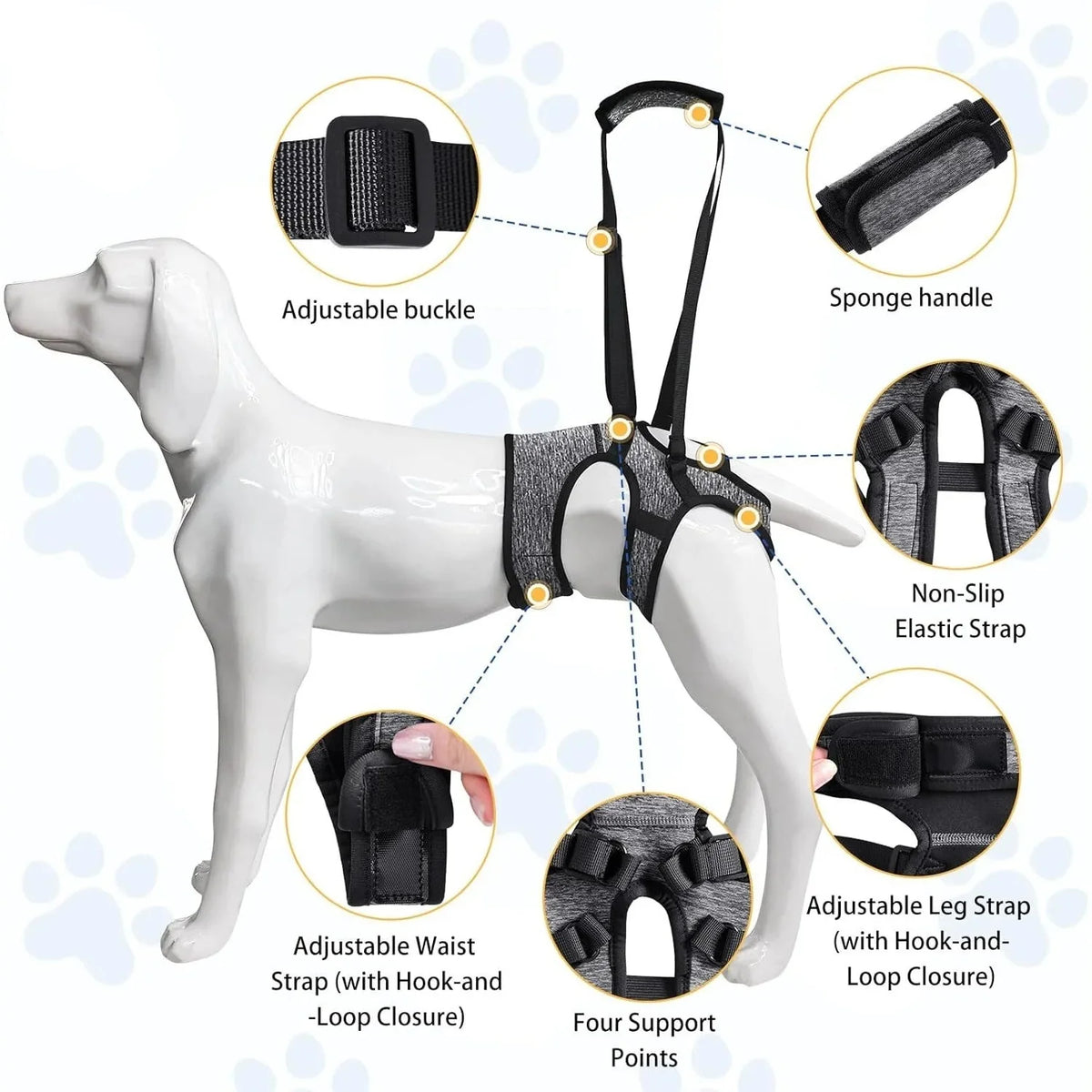 Hind Leg Support Dog Sling for Large & Senior Dogs | Adjustable Mobility Aid