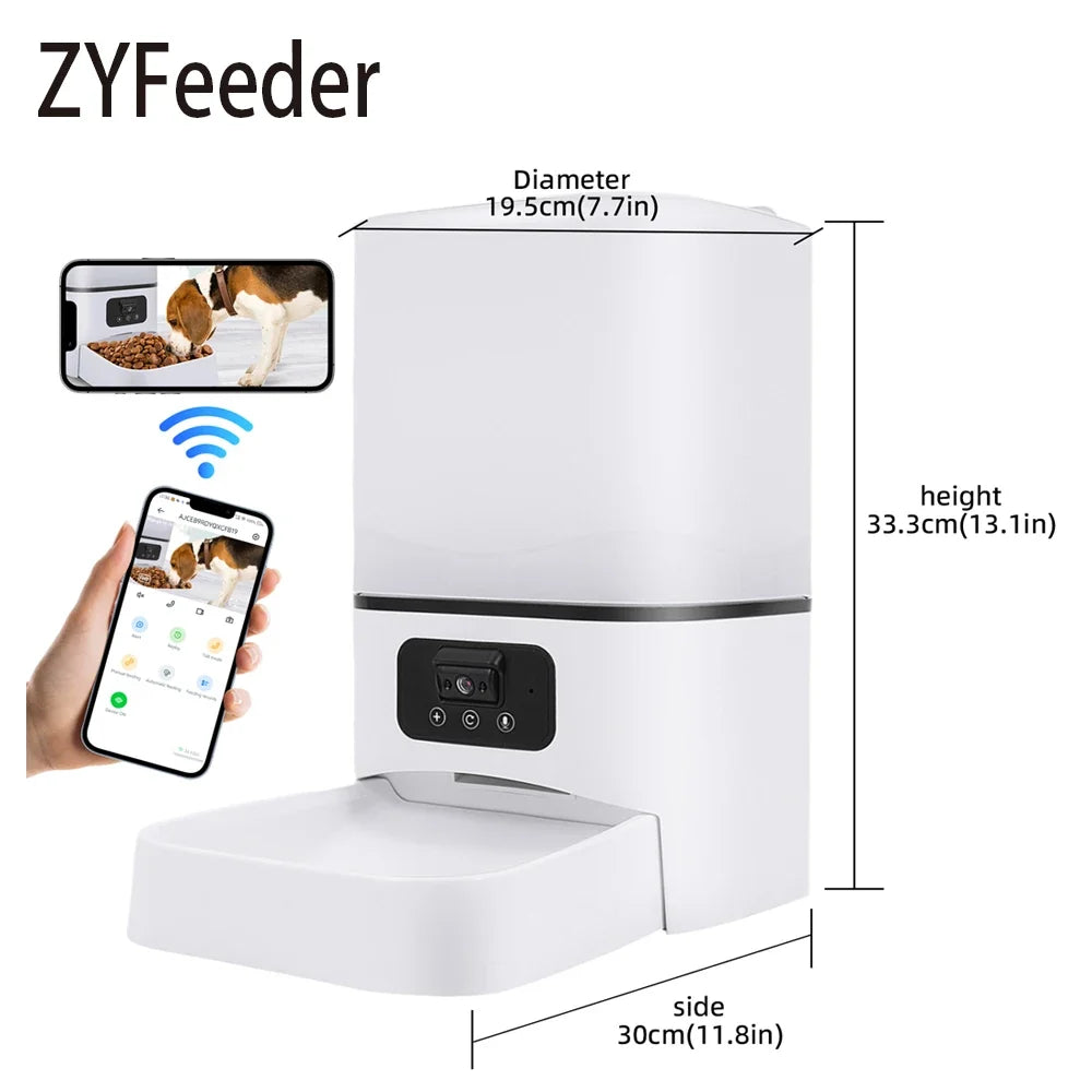 6L Smart Wi-Fi Pet Feeder with Camera — Automatic Food Dispenser for Cats & Dogs