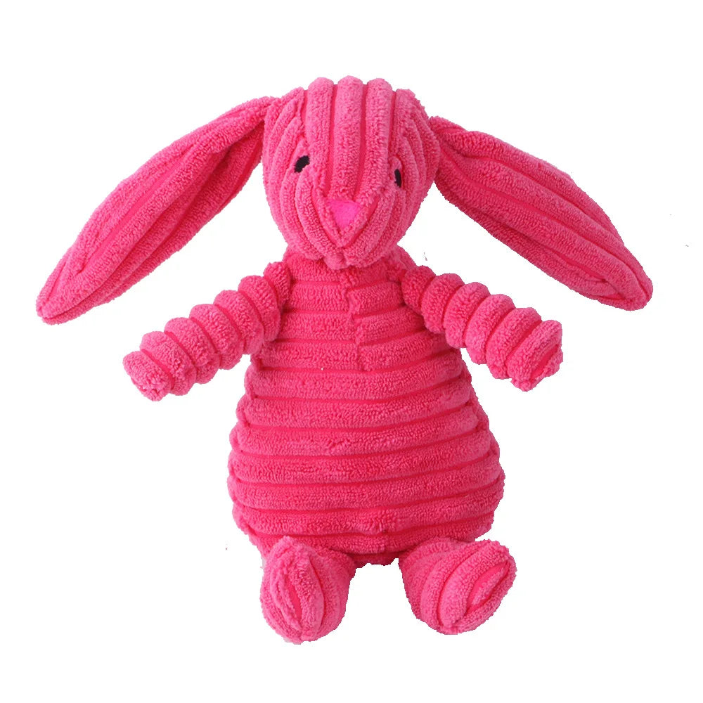 Corduroy Animal Squeaky Dog Toy - Bite Resistant