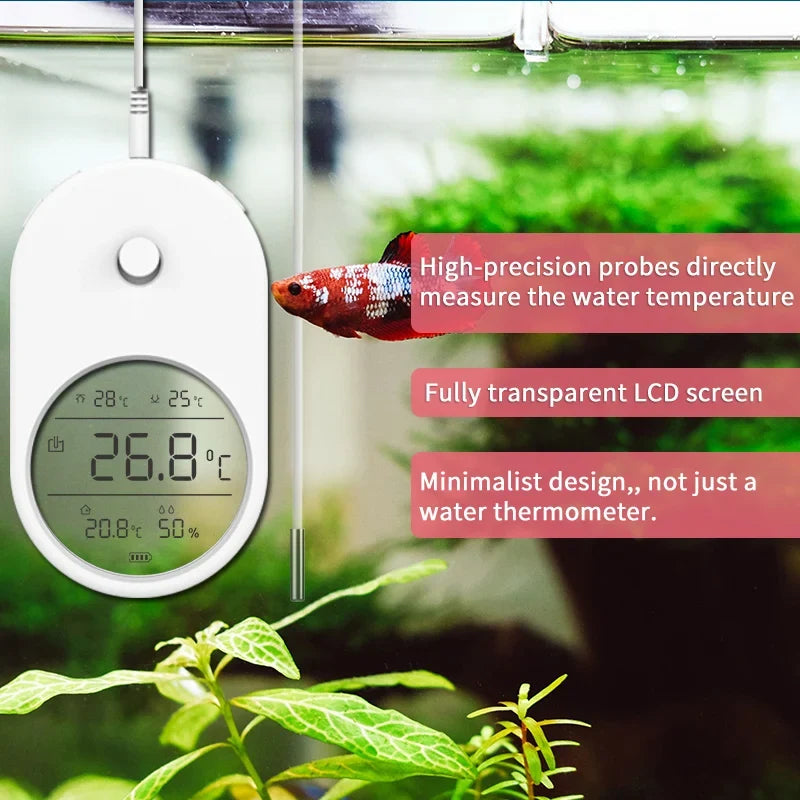 3-in-1 Digital Aquarium Thermometer with LCD Screen & Temperature Alarm