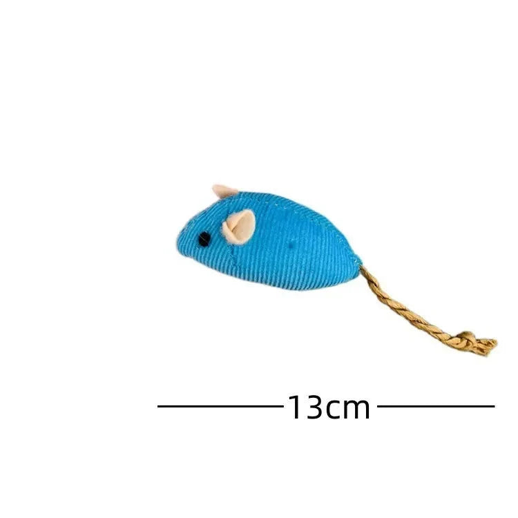 Plush Mouse Toy Set for Cats - Interactive Feather Toys