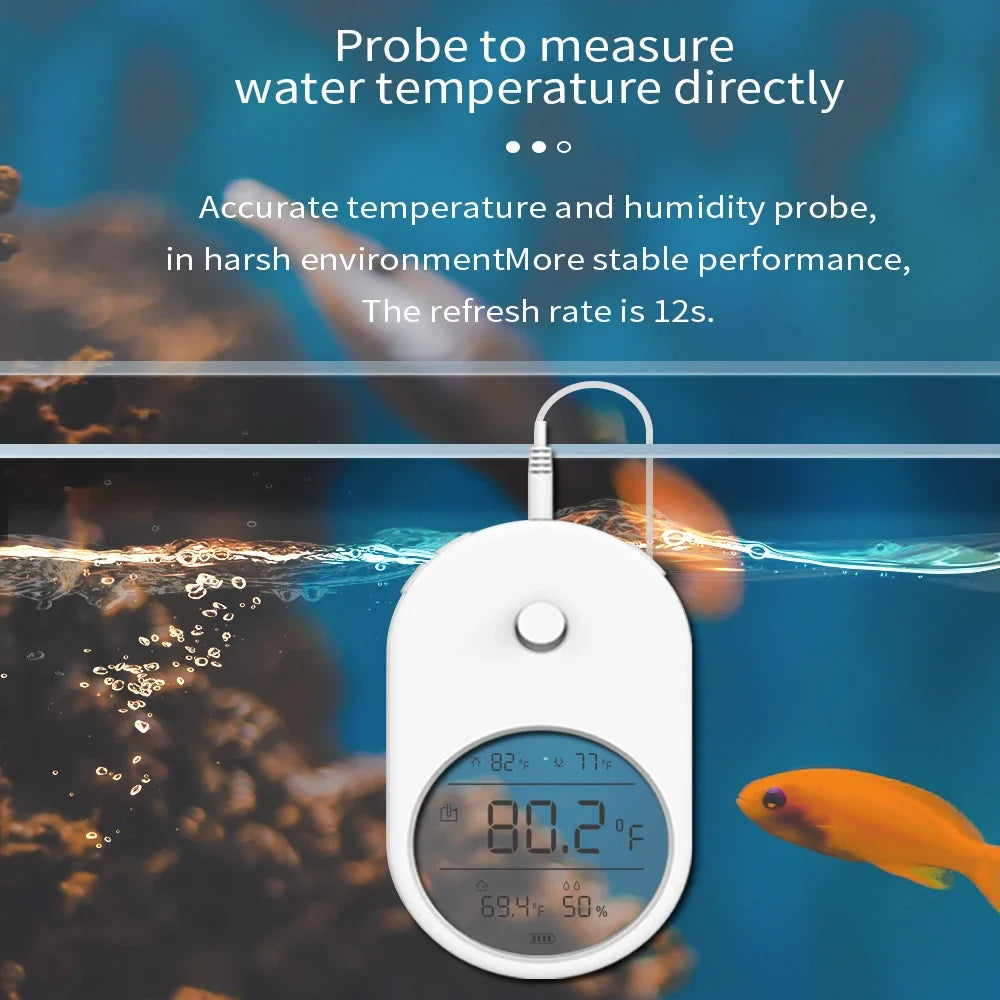 3-in-1 Digital Aquarium Thermometer with LCD Screen & Temperature Alarm
