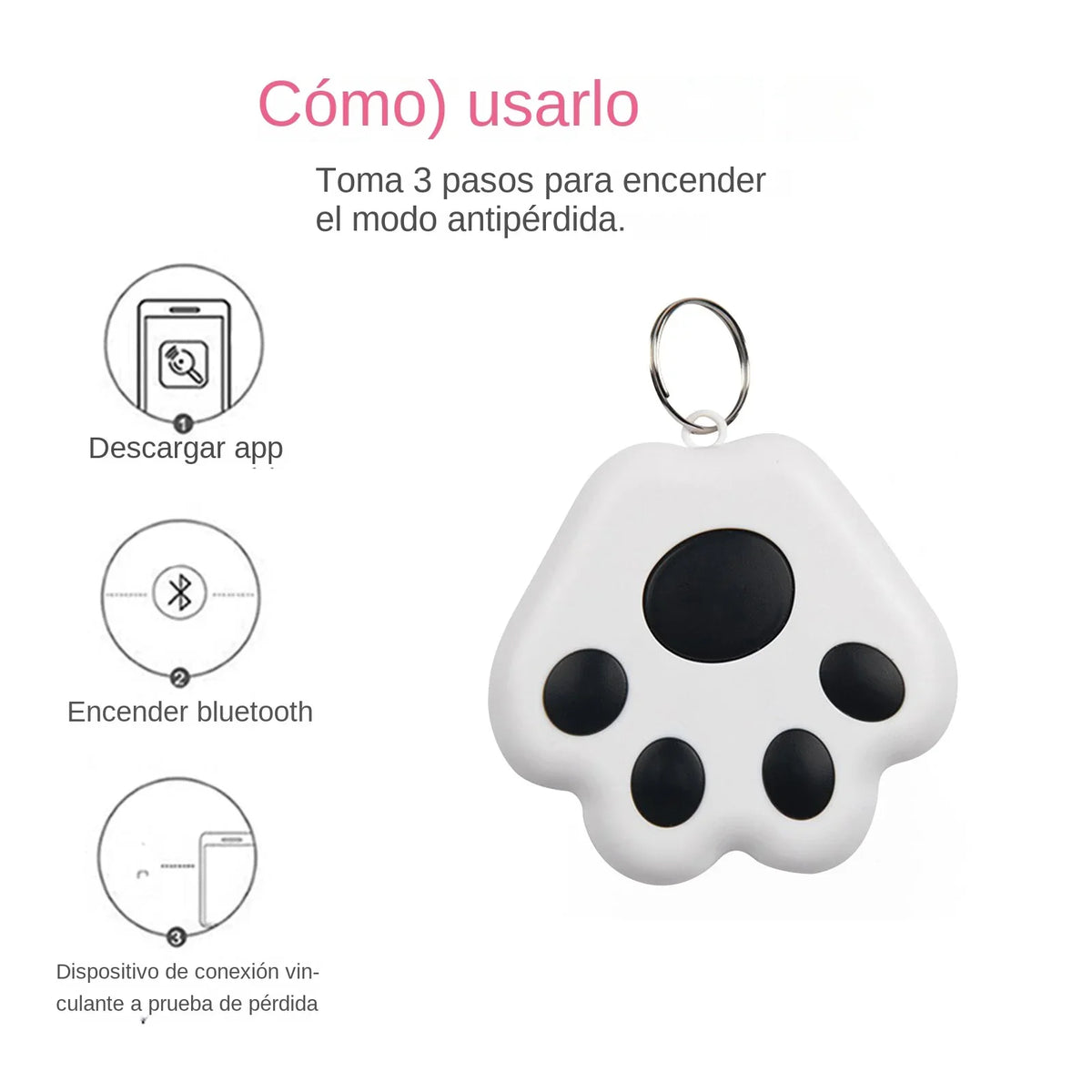 Bluetooth 5.0 Mini Anti-Lost Tracker Tag for Pets, Kids, Keys & Bags