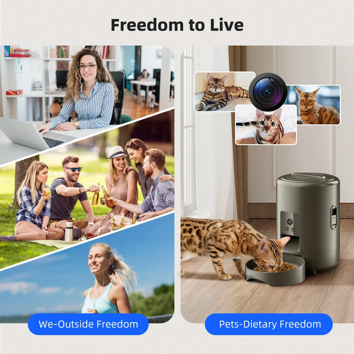 2L Automatic Pet Feeder with Camera — App-Controlled Timed Food Dispenser for Cats & Dogs