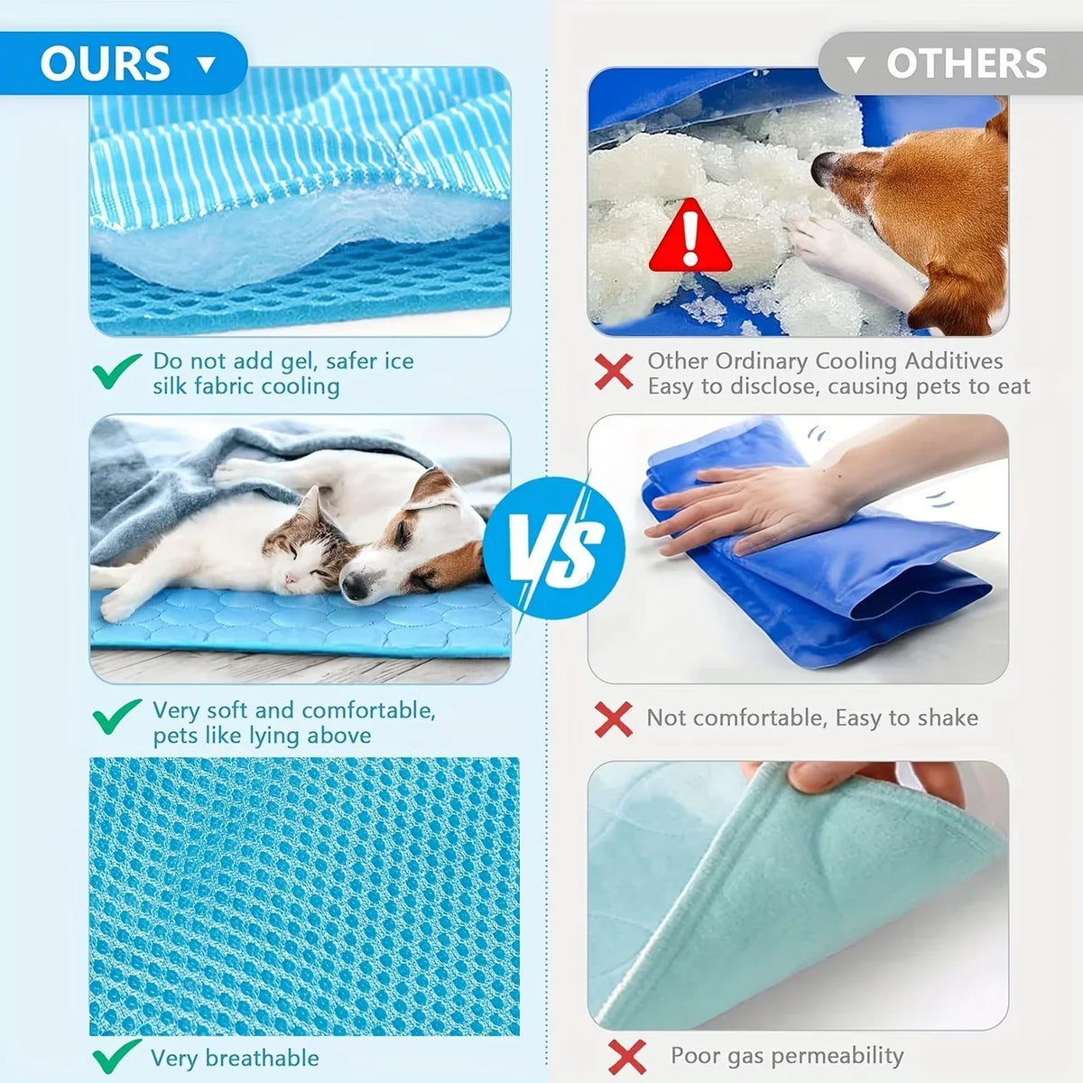 Pet Cooling Mat & Sleeping Pad — Water-Absorbing Summer Dog Bed for Crate, Car, Patio & Outdoor Use