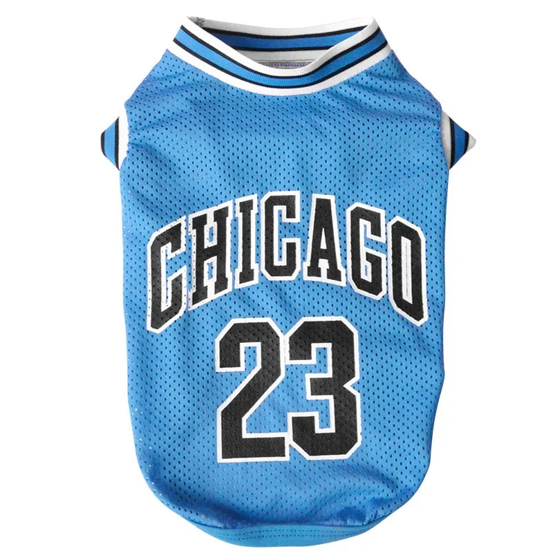 Mesh Breathable Dog Basketball Jersey - Summer Sport T-Shirt for Small to Large Dogs