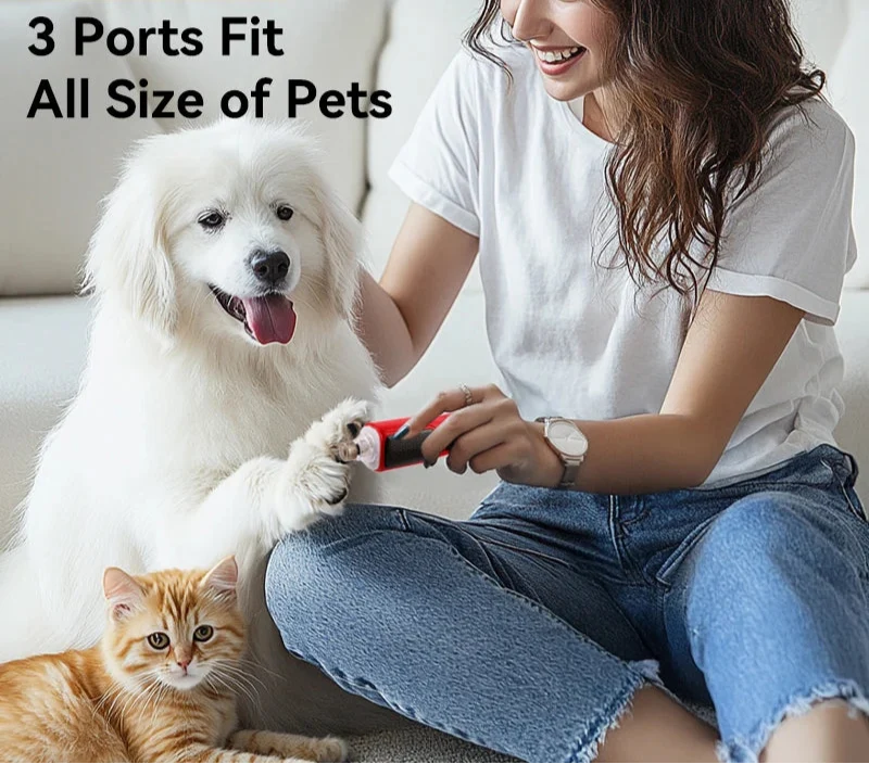 Electric Pet Nail Grinder with LED Light - Rechargeable Dog Cat Claw Trimmer