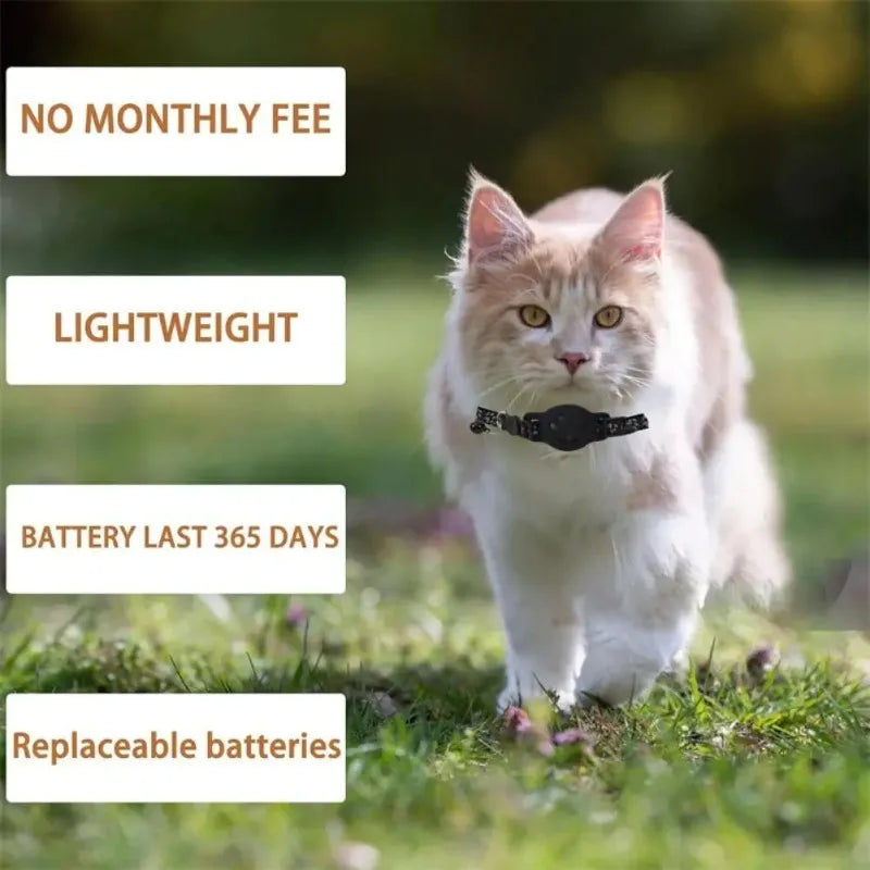Reflective AirTag Pet Collar with Safety Buckle for Cats & Small Dogs