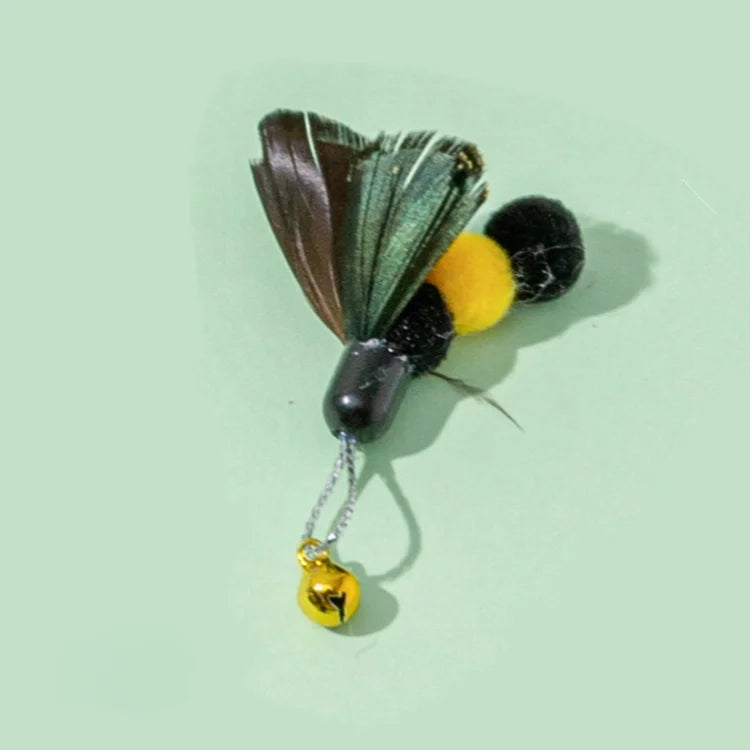 Interactive Cat Feather Toy Replacement with Bell