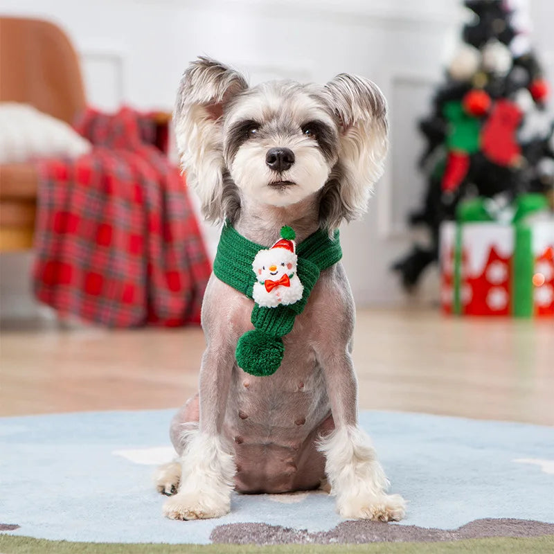Christmas Cartoon Scarf for Dogs & Cats | Reindeer, Santa & Snowman Designs