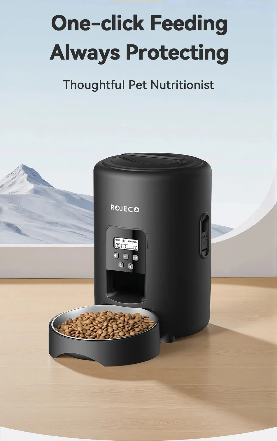 2L Automatic Pet Feeder & Kibble Dispenser — Button Version
