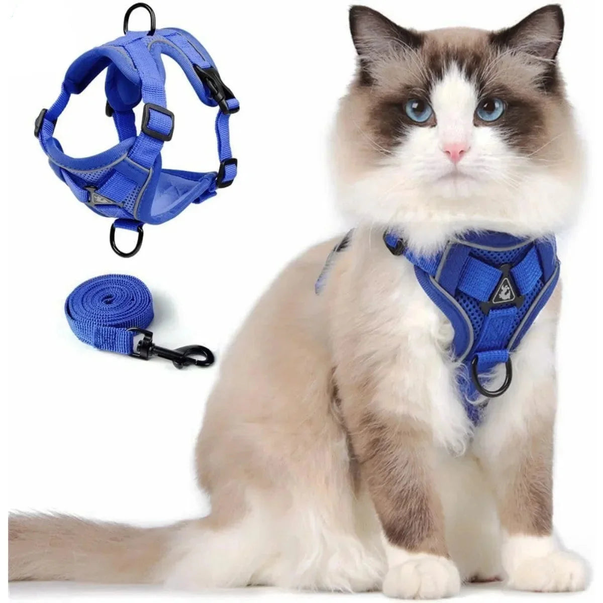 Adjustable Cat Vest Harness and Leash Set - Reflective Trim for All Sizes