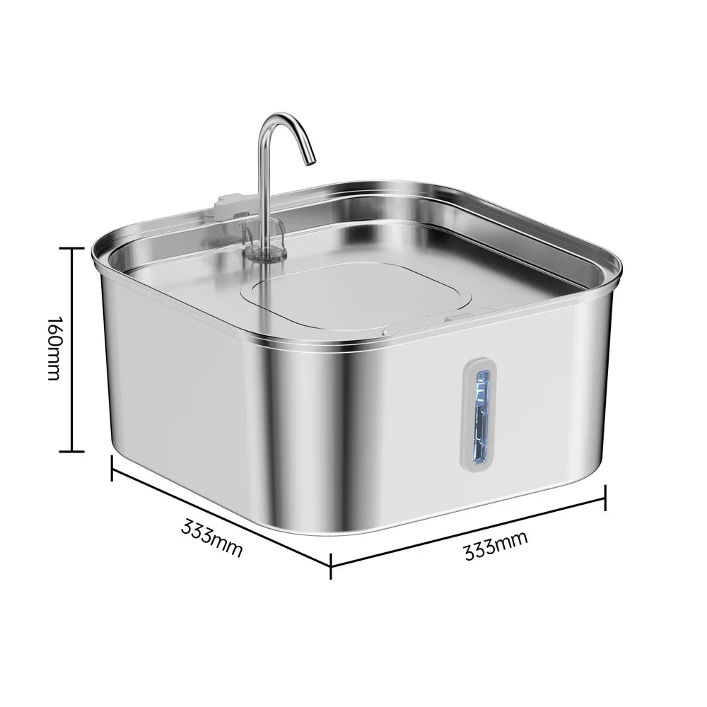 14L Large Capacity Stainless Steel Pet Water Fountain with Filter