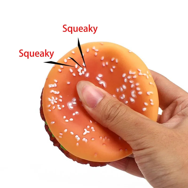 Hamburger Squeaky Dog Toy