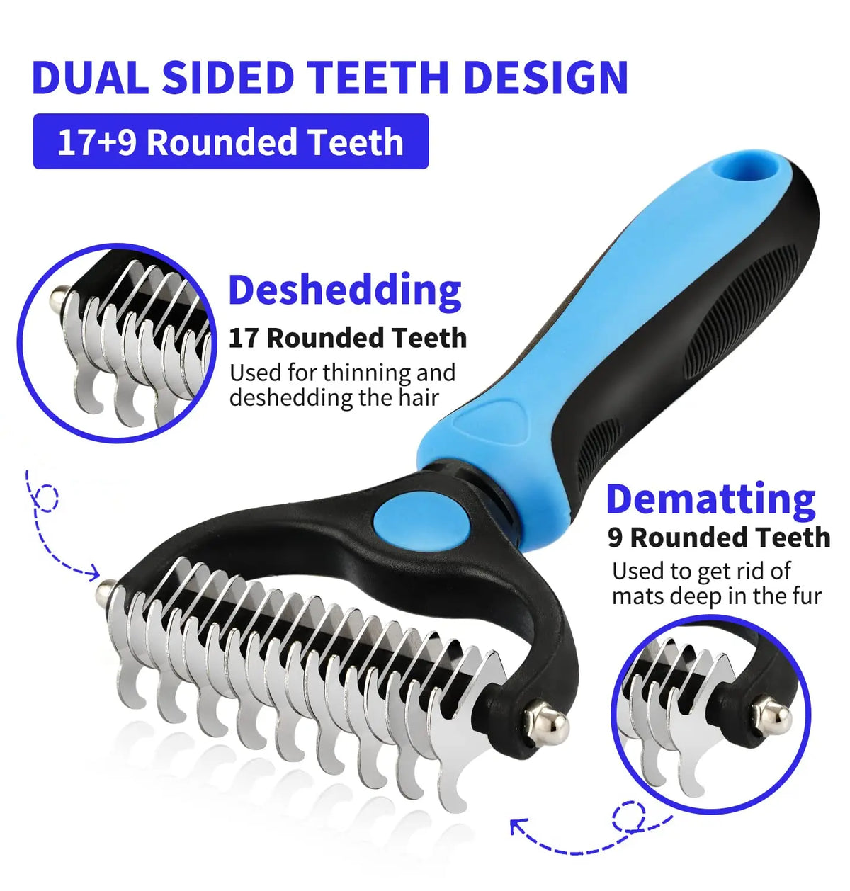 Professional Pet Deshedding Brush - Hair Remover for Dogs and Cats