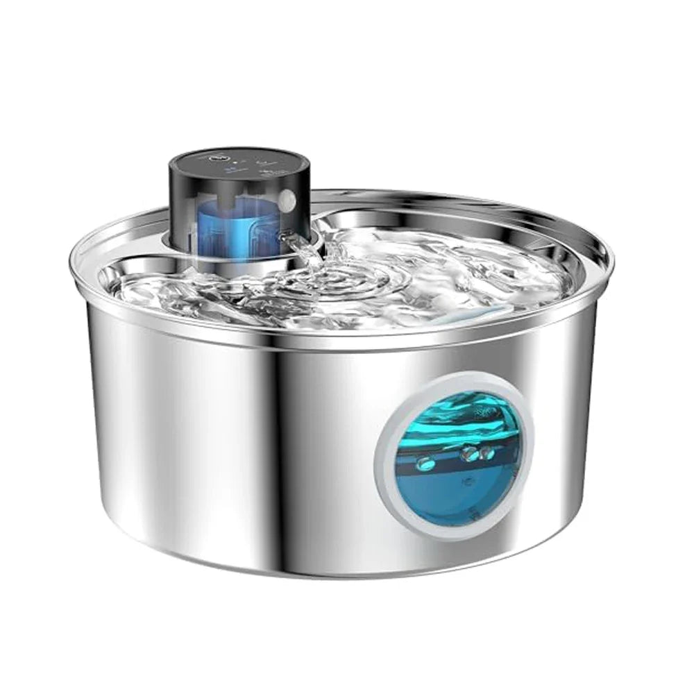 3.2L USB Rechargeable Stainless Steel Pet Water Fountain with Motion Sensor